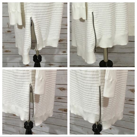 Trouve Side Zip Sweater Tunic - White - Small - Picture 9 of 16